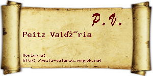 Peitz Valéria névjegykártya